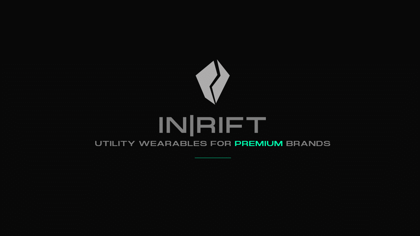 Imagen del logotipo de IN|RIFT con texto - Wearables utilitarios para marcas premium