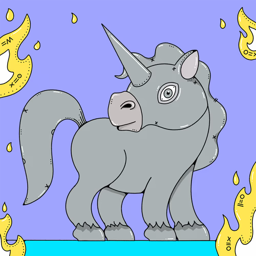 imagen de unicornio con fuego a su alrededor próximo NFT