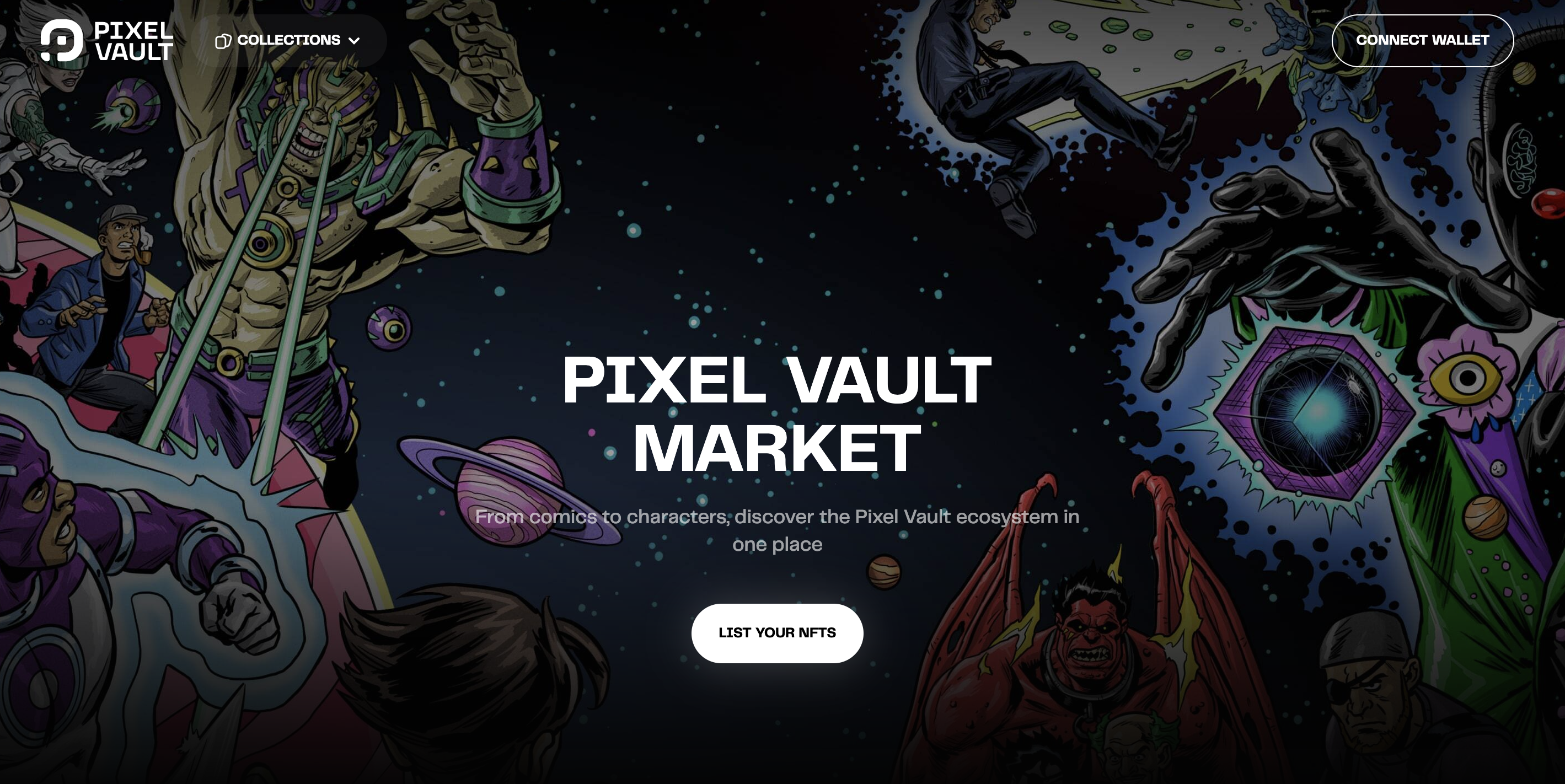 Captura de pantalla del mercado Rarible Pixel Vault NFT