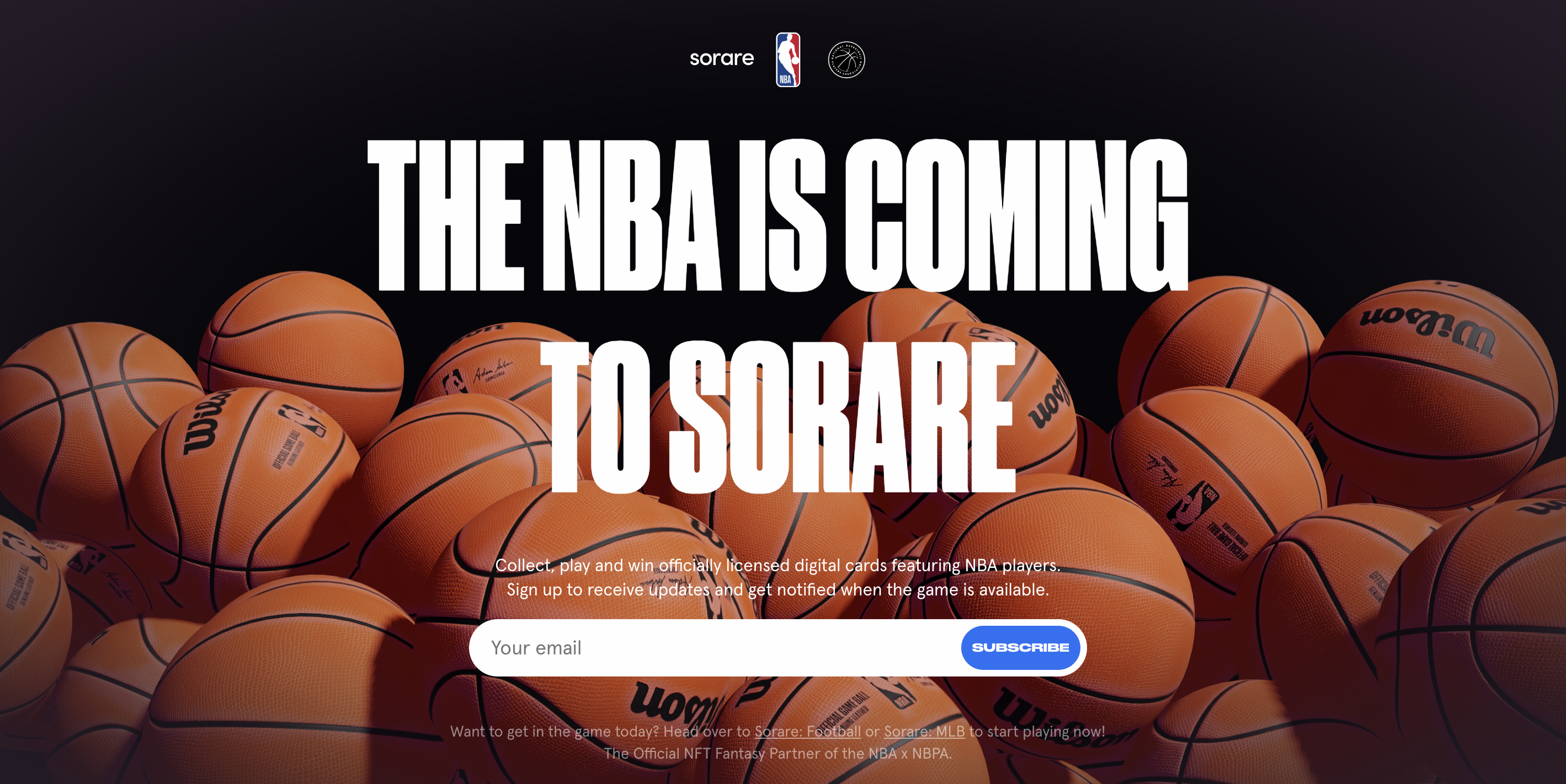 El sitio web de la NBA de Sorare