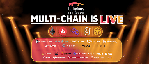 póster digital del sistema multicadena de la plataforma Babylons NFT