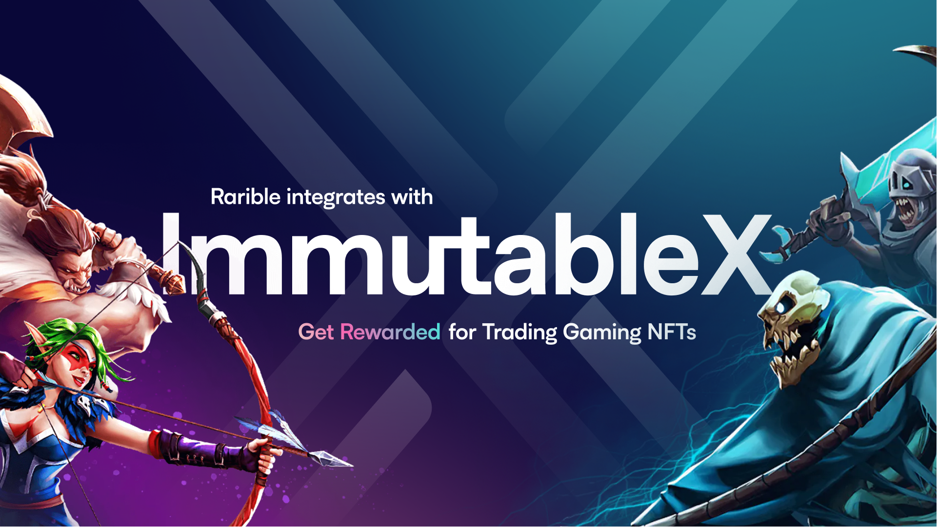cartel digital de la fusión entre las plataformas Rarible e Immutable X