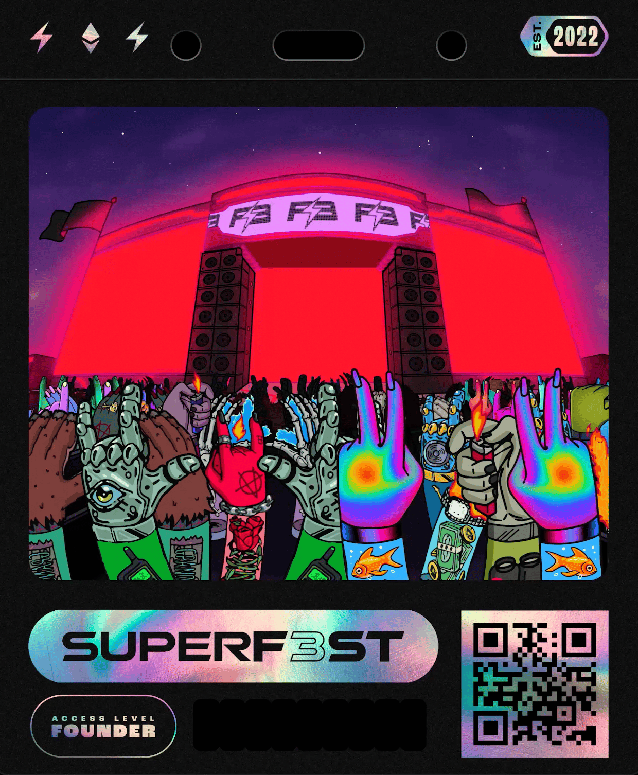 cartel digital del festival SUPERF3ST NFT