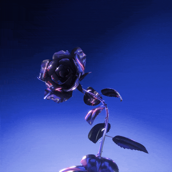 imagen de una rosa floral NFT de la colección debut de Richard Quinn con Clearpay
