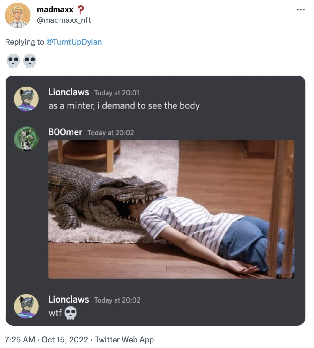 Un cocodrilo mordiendo un meme humano